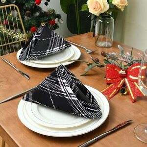 36 Pcs Christmas Cloth Napkins 18 x 18 Inch Dinner Napkins Cotton